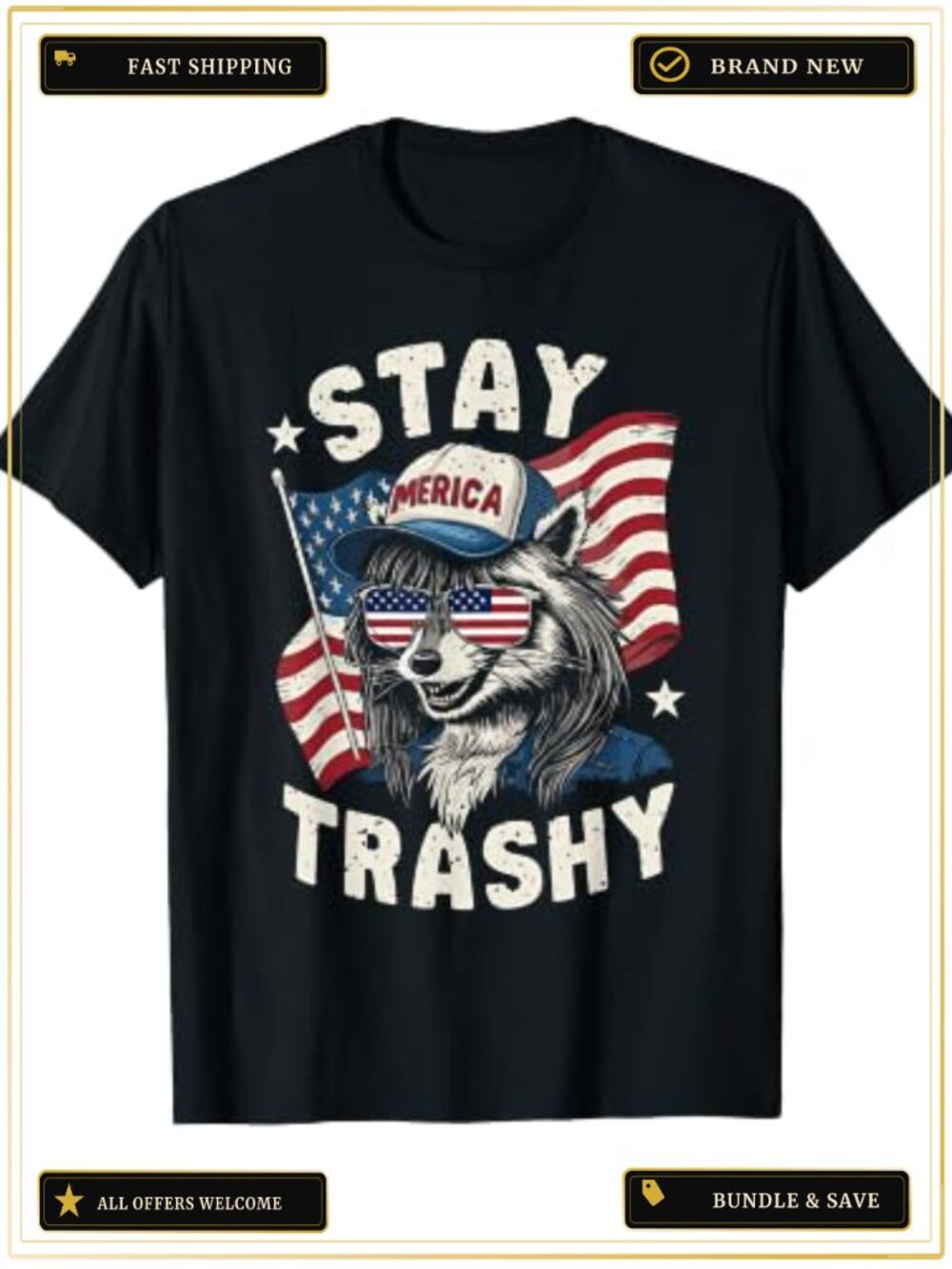Redneck Racoon Graphic Tee Novelty Party T-Shirt